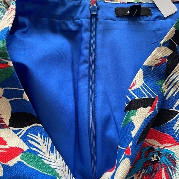 Brand New J. Crew Basket Weave Cotton Bright Floral Lined Pencil Skirt - Picture 11 of 12
